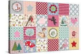 Xmas Patchwork-Effie Zafiropoulou-Stretched Canvas