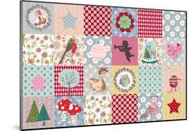 Xmas Patchwork-Effie Zafiropoulou-Mounted Giclee Print