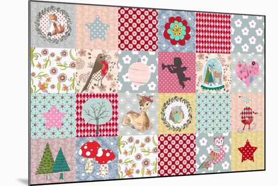 Xmas Patchwork-Effie Zafiropoulou-Mounted Giclee Print