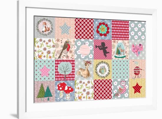 Xmas Patchwork-Effie Zafiropoulou-Framed Giclee Print