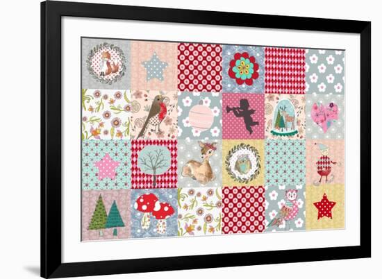 Xmas Patchwork-Effie Zafiropoulou-Framed Giclee Print