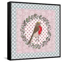 Xmas Robin-Effie Zafiropoulou-Framed Stretched Canvas