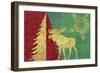 Xmas Tree and Moose-Cora Niele-Framed Giclee Print