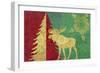 Xmas Tree and Moose-Cora Niele-Framed Giclee Print