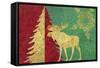 Xmas Tree and Moose-Cora Niele-Framed Stretched Canvas