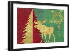 Xmas Tree and Moose-Cora Niele-Framed Premium Giclee Print