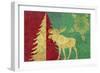 Xmas Tree and Moose-Cora Niele-Framed Premium Giclee Print