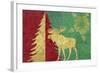 Xmas Tree and Moose-Cora Niele-Framed Giclee Print