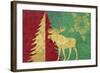 Xmas Tree and Moose-Cora Niele-Framed Giclee Print