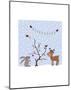 Xmas Tree Friends - Wink Designs Contemporary Print-Michelle Lancaster-Mounted Art Print