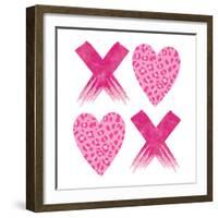 XOXO Pink Leopard-Jennifer McCully-Framed Art Print