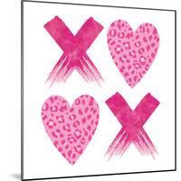 XOXO Pink Leopard-Jennifer McCully-Mounted Art Print