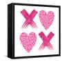 XOXO Pink Leopard-Jennifer McCully-Framed Stretched Canvas