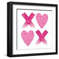 XOXO Pink Leopard-Jennifer McCully-Framed Art Print