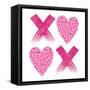 XOXO Pink Leopard-Jennifer McCully-Framed Stretched Canvas