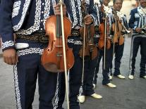 Mariachi Violin Players Line Up-xPacifica-Stretched Canvas