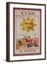 Xviiii Le Soleil, French Tarot Card of the Sun, 19th Century-null-Framed Giclee Print