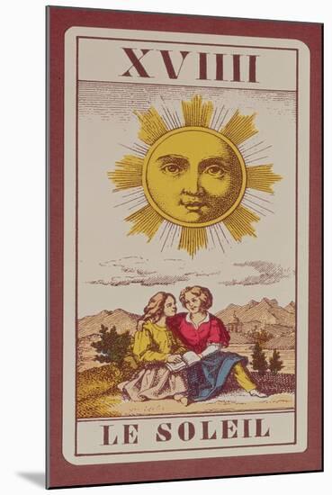 Xviiii Le Soleil, French Tarot Card of the Sun, 19th Century-null-Mounted Giclee Print