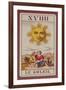 Xviiii Le Soleil, French Tarot Card of the Sun, 19th Century-null-Framed Giclee Print