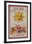 Xviiii Le Soleil, French Tarot Card of the Sun, 19th Century-null-Framed Giclee Print