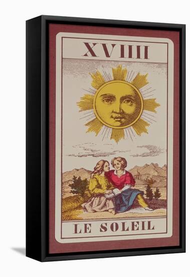 Xviiii Le Soleil, French Tarot Card of the Sun, 19th Century-null-Framed Stretched Canvas