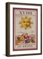 Xviiii Le Soleil, French Tarot Card of the Sun, 19th Century-null-Framed Giclee Print