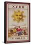 Xviiii Le Soleil, French Tarot Card of the Sun, 19th Century-null-Framed Stretched Canvas