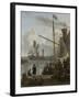 Y at Amsterdam, Seen from the Mosselsteiger-Ludolf Bakhuysen-Framed Art Print