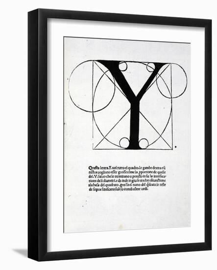 Y, Illustration from 'Divina Proportione' by Luca Pacioli (C.1445-1517), Originally Pub. Venice,…-Leonardo da Vinci-Framed Giclee Print