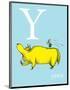 Y is for Yawn (blue)-Theodor (Dr. Seuss) Geisel-Mounted Art Print