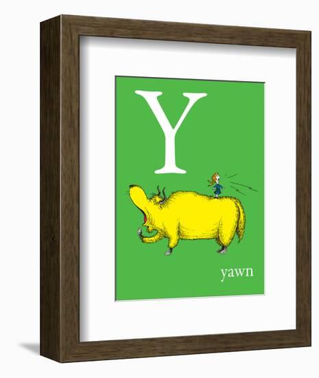 Y is for Yawn (green)-Theodor (Dr. Seuss) Geisel-Framed Art Print