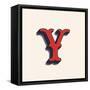 Y Letter Logo in Vintage Western Style. Vector Font for Labels, Posters Etc.-kaer_stock-Framed Stretched Canvas