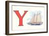 Y, Yacht-null-Framed Art Print