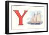 Y, Yacht-null-Framed Art Print