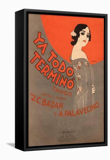 Ya Todo Termino Tango Music Sheet Cover-Leopoldo Metlicovitz-Framed Stretched Canvas