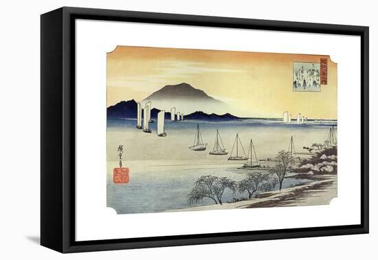 Yabase No Kihan. Fishing Boats Returning to Yabase, C1834-Ando Hiroshige-Framed Stretched Canvas