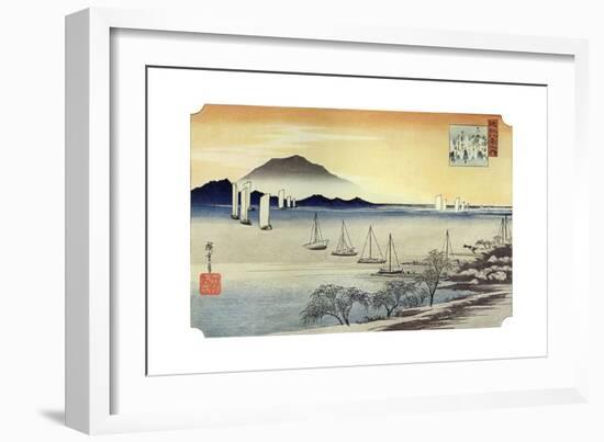 Yabase No Kihan. Fishing Boats Returning to Yabase, C1834-Ando Hiroshige-Framed Giclee Print