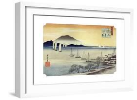 Yabase No Kihan. Fishing Boats Returning to Yabase, C1834-Ando Hiroshige-Framed Giclee Print