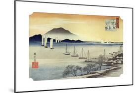 Yabase No Kihan. Fishing Boats Returning to Yabase, C1834-Ando Hiroshige-Mounted Giclee Print