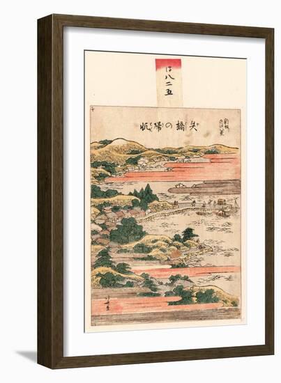 Yabase No Kihan Returning Sails at Yabase. Katsushika-Katsushika Hokusai-Framed Giclee Print