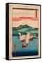 Yabase No Kihan-Utagawa Hiroshige-Framed Stretched Canvas