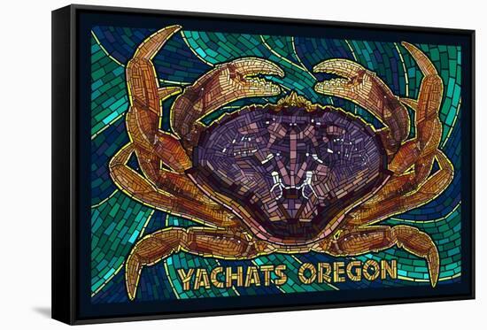 Yachats, Oregon - Dungeness Crab Mosaic-Lantern Press-Framed Stretched Canvas