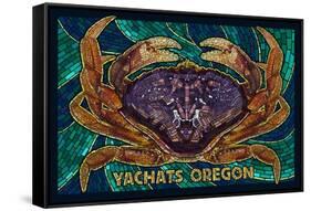 Yachats, Oregon - Dungeness Crab Mosaic-Lantern Press-Framed Stretched Canvas