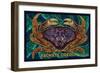 Yachats, Oregon - Dungeness Crab Mosaic-Lantern Press-Framed Art Print