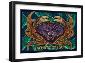 Yachats, Oregon - Dungeness Crab Mosaic-Lantern Press-Framed Art Print