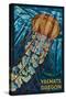 Yachats, Oregon - Jellyfish Mosaic-Lantern Press-Stretched Canvas