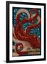 Yachats, Oregon - Octopus Mosaic-Lantern Press-Framed Art Print