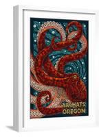 Yachats, Oregon - Octopus Mosaic-Lantern Press-Framed Art Print