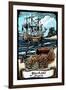 Yachats, Oregon - Pirates with Scroll - Scratchboard-Lantern Press-Framed Art Print