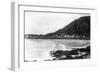 Yachats, Oregon Town View and Ocean Photograph - Yachats, OR-Lantern Press-Framed Art Print